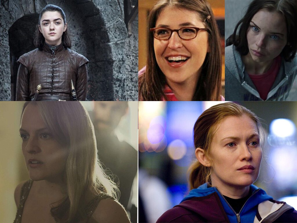 кадры из сериалов "Игра престолов", "Теория большого взрыва", "Сирена", "Рассказ служанки", "Убийство"