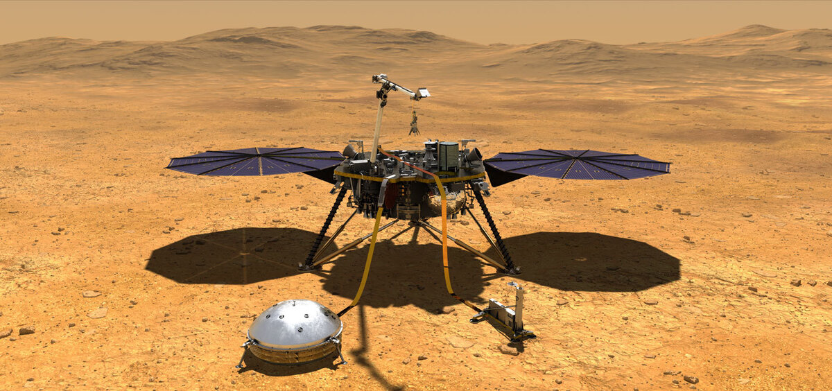 Аппарат НАСА InSight в представлении художника. NASA/JPL-Caltech