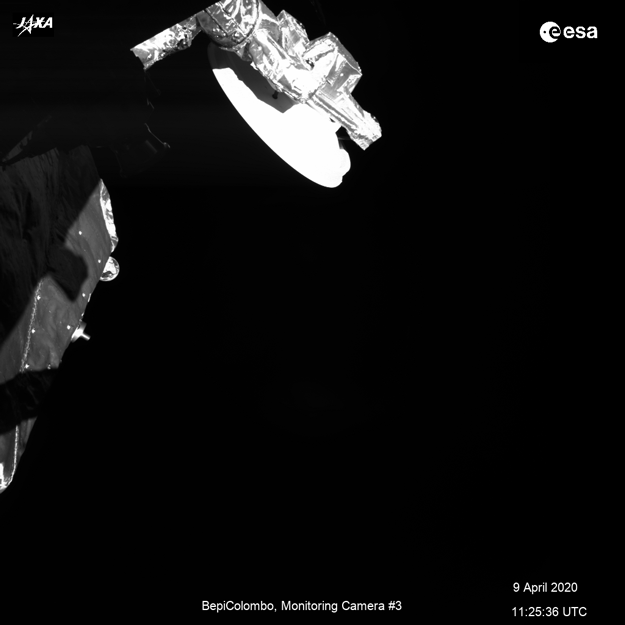 
Земля в поле зрения камеры MCAM3 зонда BepiColombo за день до ближайшего пролета. Источник: ESA / BepiColombo / MTM.