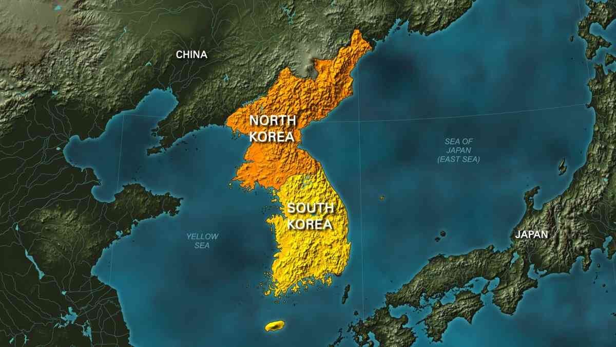 Полуостров корея на карте