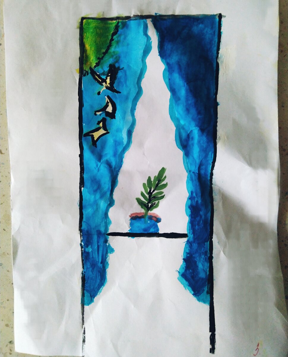 Тема рисунка "Шторы". Фото автора. 