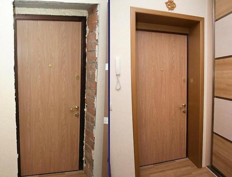 Наличники на входную металлическую дверь: назначение, материалы и установка