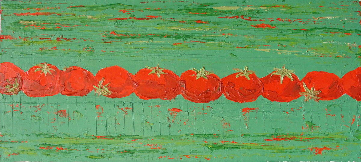 Tomato | Помидоры 
Size/размер: 95x40 cm.
Canvas, oil/Холст, масло.
23.02.2013                                                                                                                                 https://abepainter.blogspot.com/p/blog-page_8175.html                                                                                                                                  
