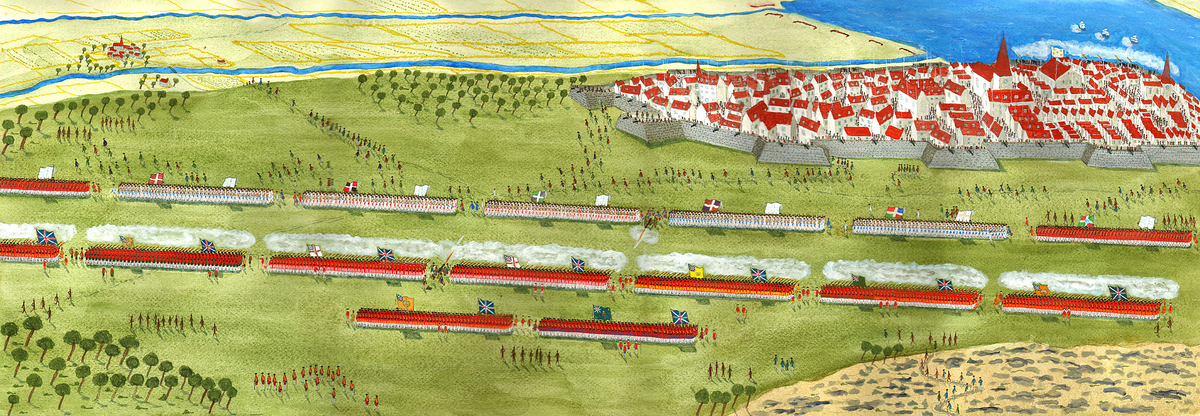 Порядок построения английской и французской армии в битве на Авраамовых равнинах 13 сентября 1759 г., крупнейшего правильного сражения всей Франко-индейской войны