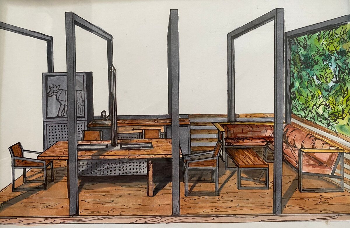 Эскиз лаунж-зоны от нашего дизайнера Виктории Плаксиной 