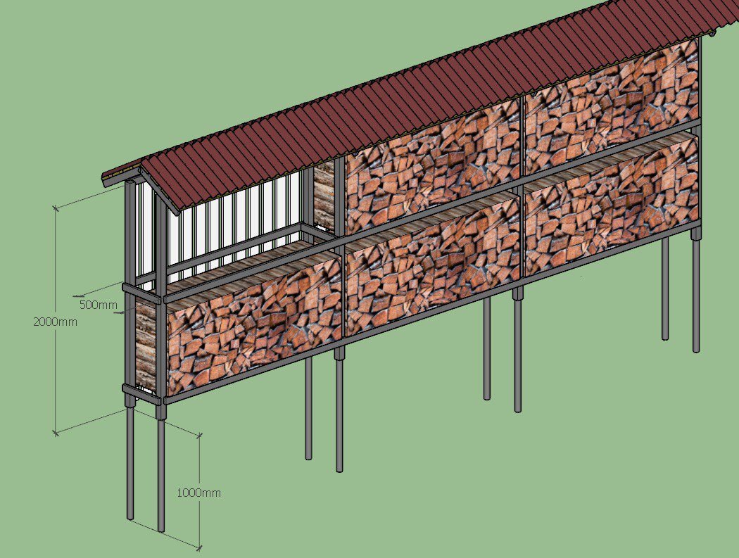 Схема пролета для строителей с отсеком для летнего домика Котика 