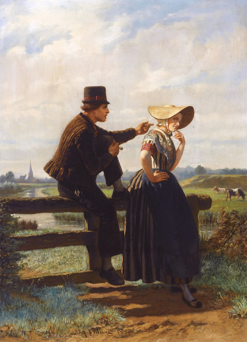 картина Адольфа Дилленса, Флирт 1858