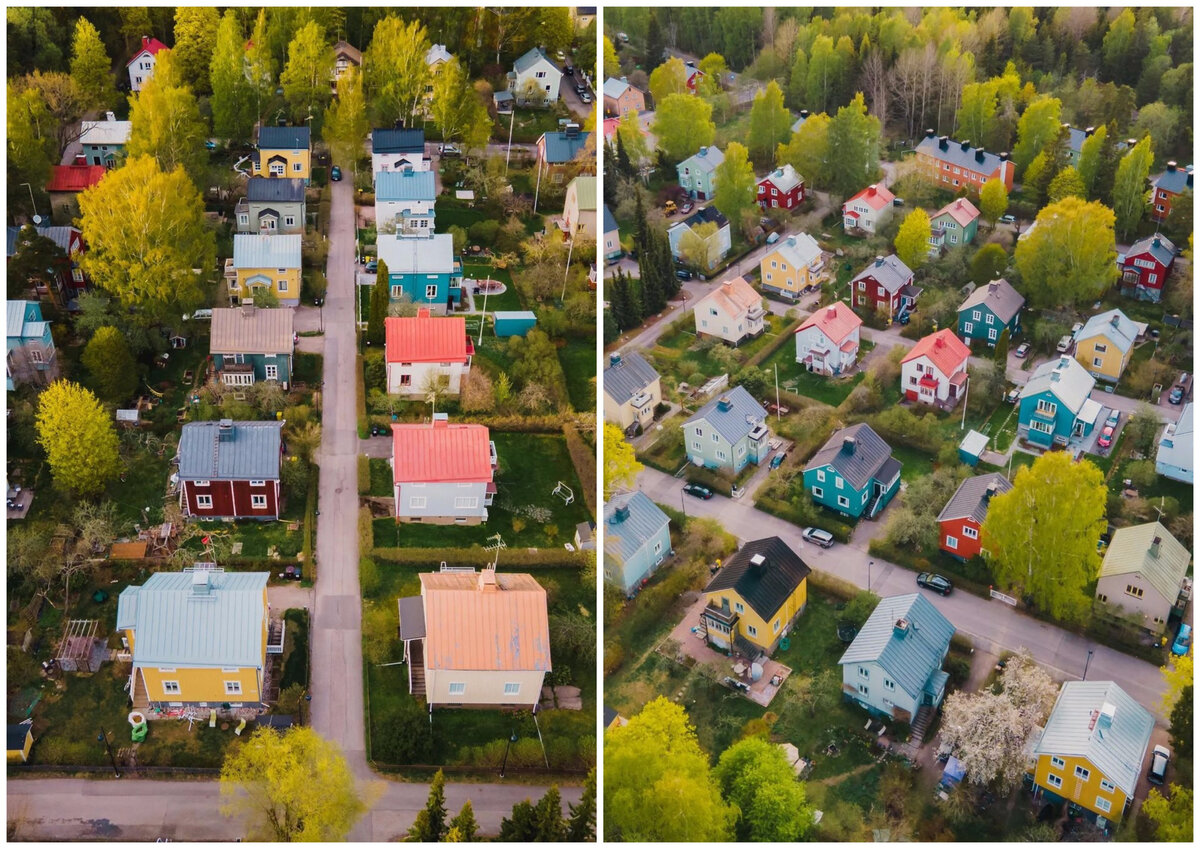 Так выглядит жилая часть района Кумпула. По соседству с ней, затерянные в небольших лесочках, находятся маленькие дачные участки