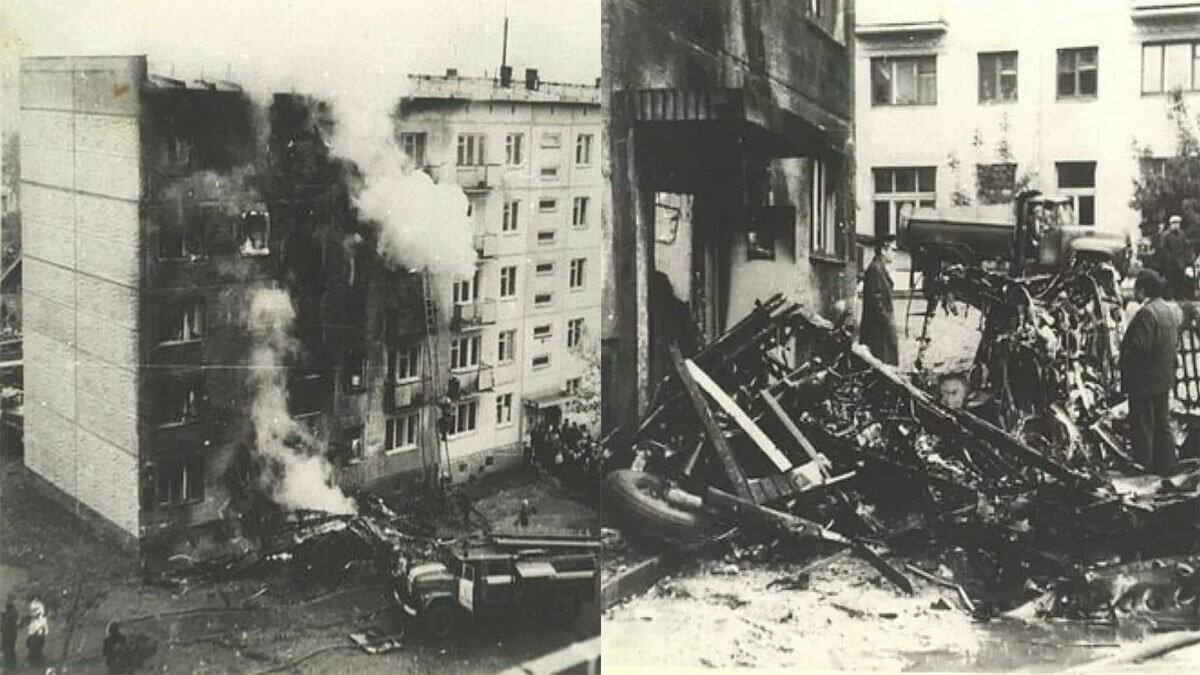 Таран жилого дома самолет АН-2 в Новосибирмске