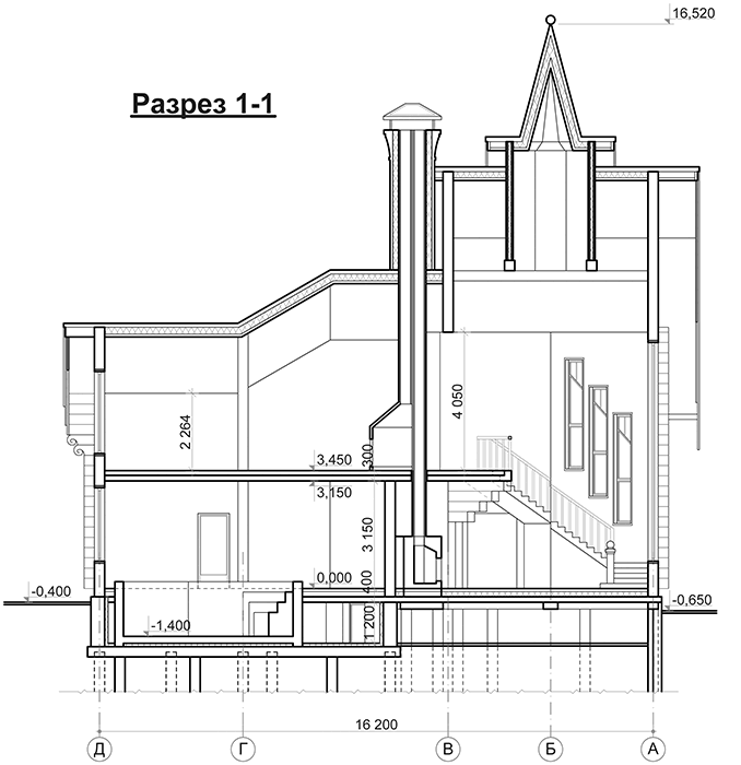 Проект двухэтажного дома 326 м2 в стиле барокко с эркерами и террасой - PA-50