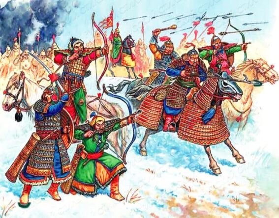 От всего "монголо-татарского нашествия на Русь" остались только вот такие рисунки, выполненные современными художниками по собственным творческим фантазиям