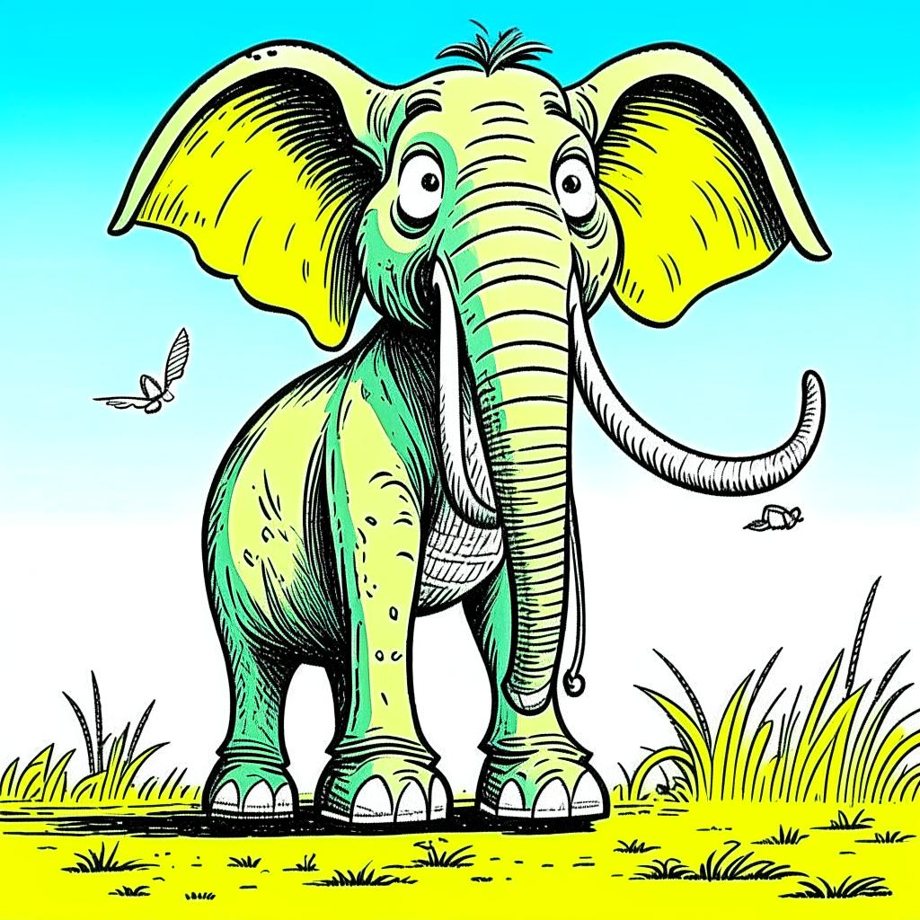 Слоненок по имени Шлепок. (fusion brain).