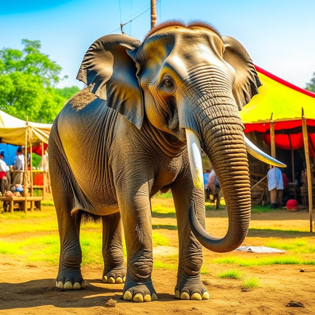 Цирковой слоненок Шлепок. (fusion brain).