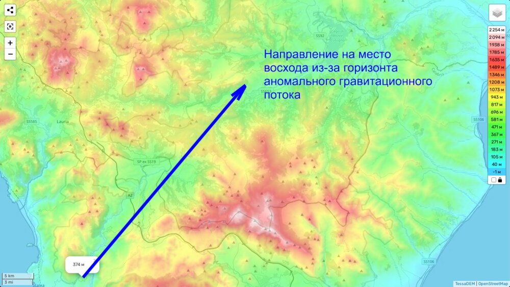 Место взвешивания слева, внизу карты рельефа, под отметкой 374м.