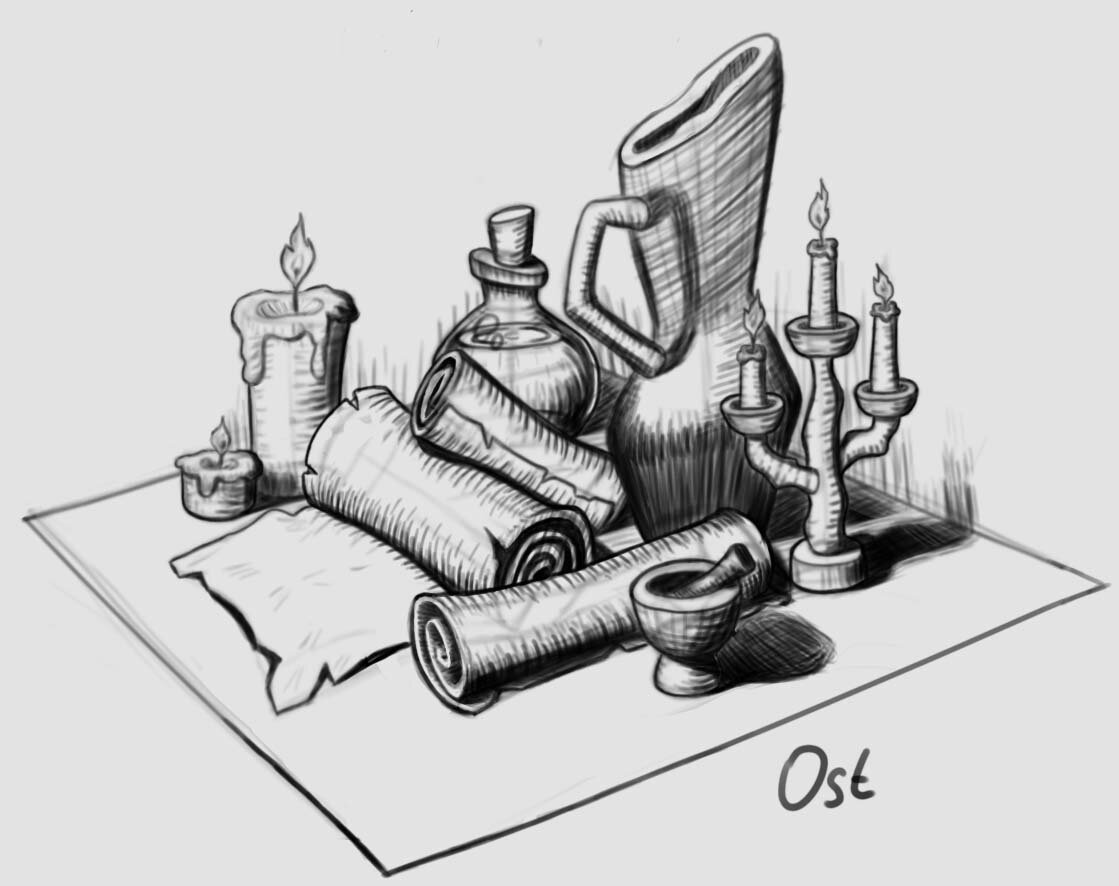 Иллюстрация автора. Первая работа с курса по скетчингу