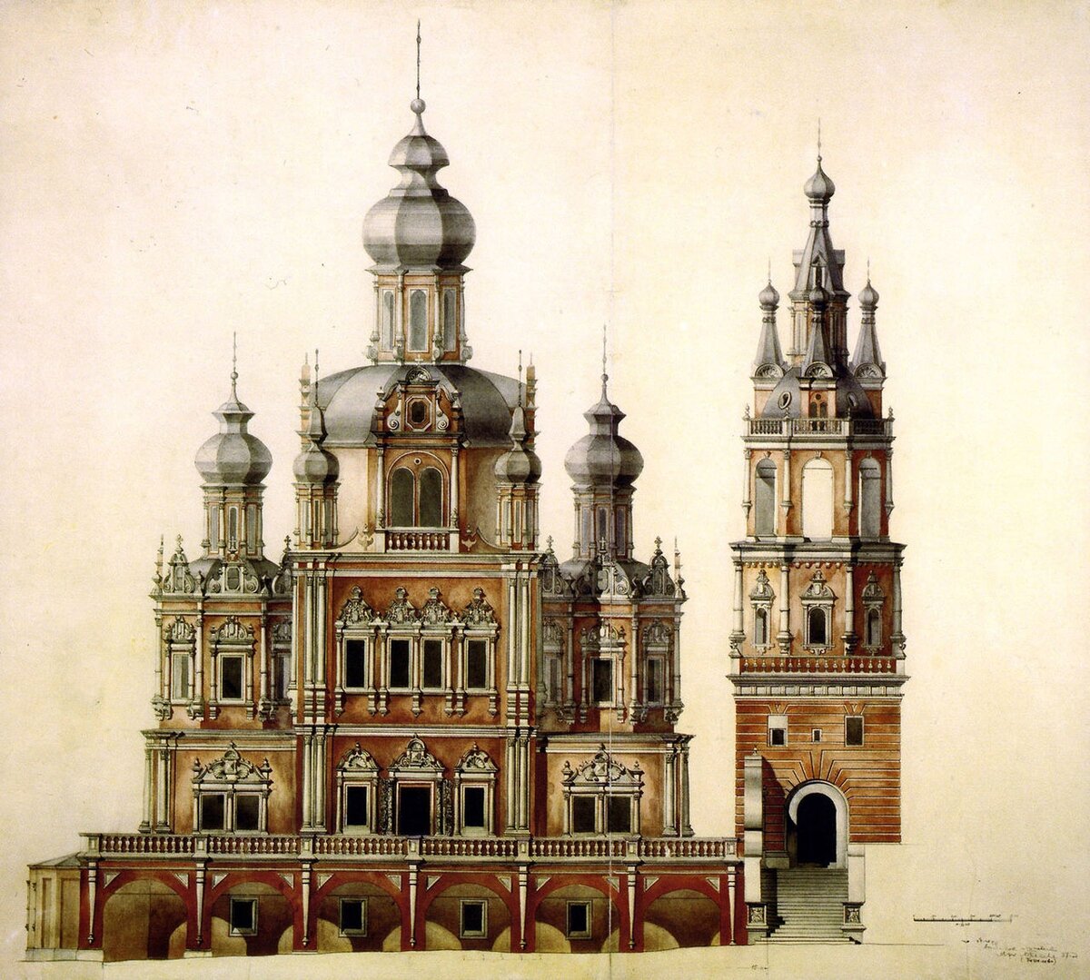 Гравюра церкви.