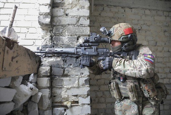    Военнослужащий ВС РФ в зоне проведения СВО