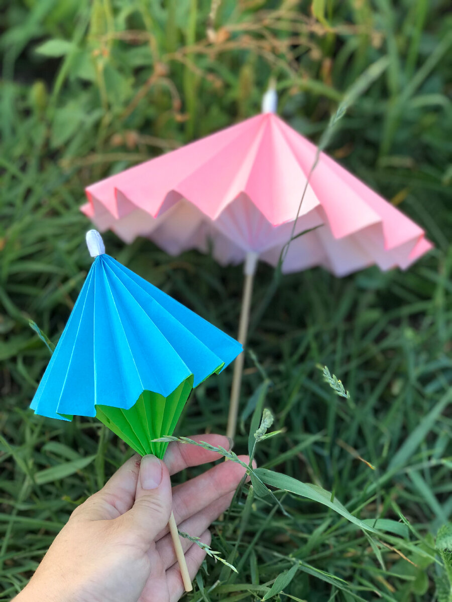 Зонтик добра. Оригами зонтик из бумаги для заметок.