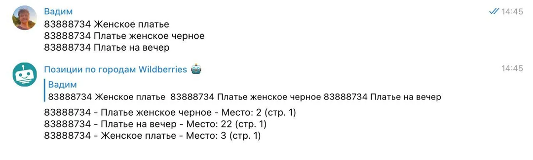 Бот для продаж на Wildberries | Статистика по ключевым словам