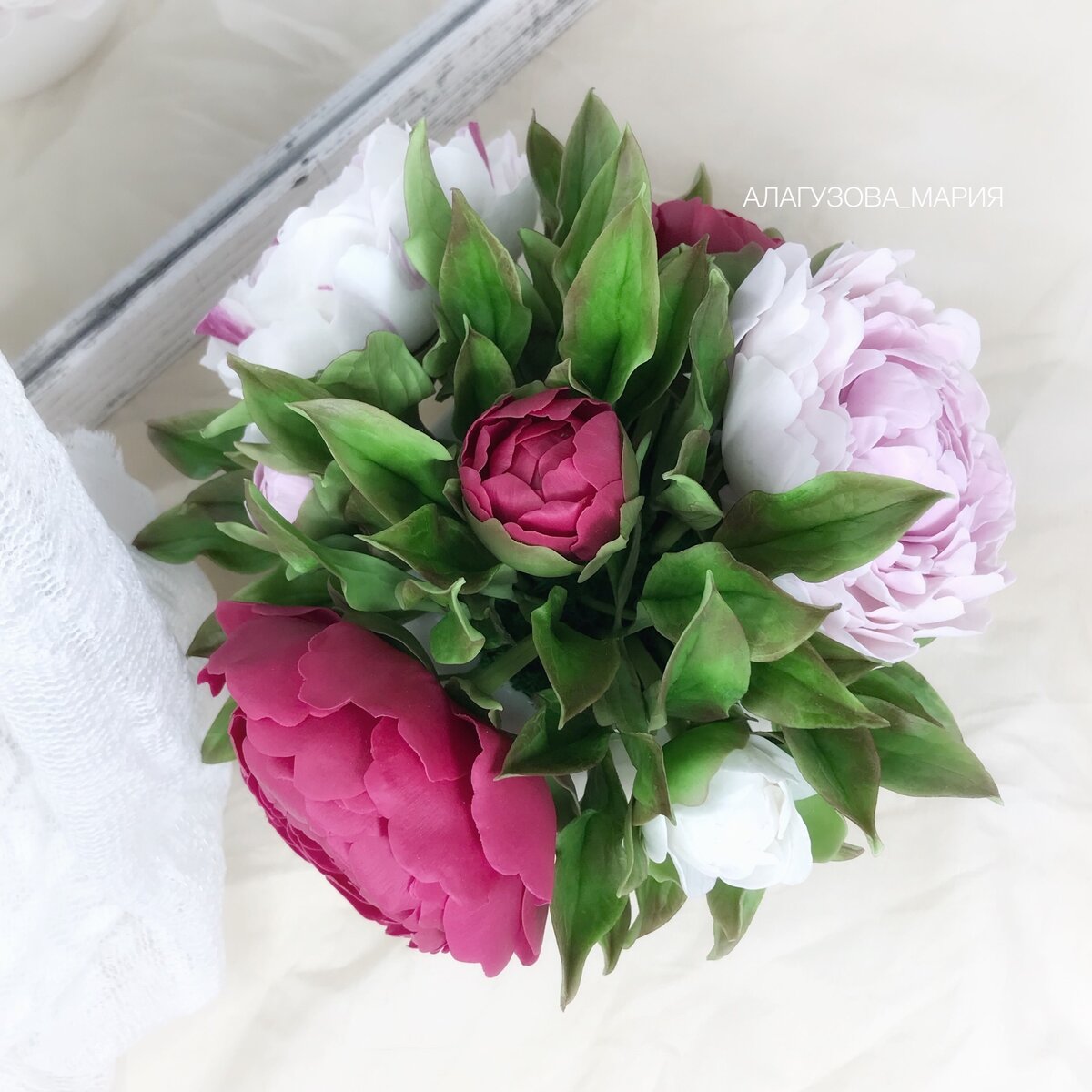 Пионы из холодного фарфора 