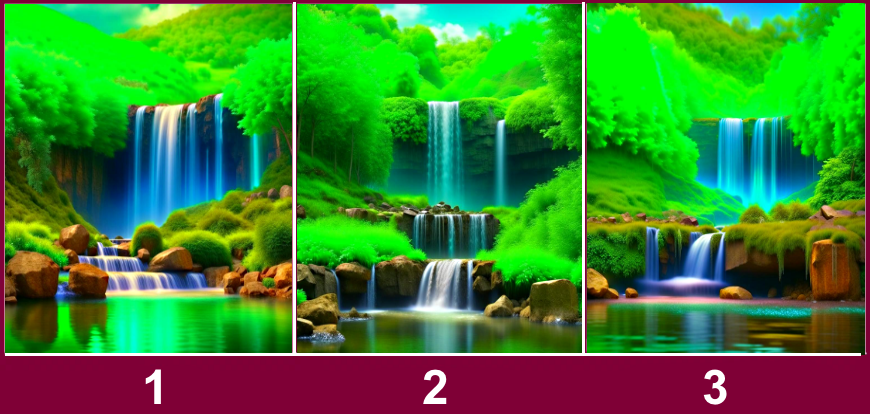 Выберите водопад
