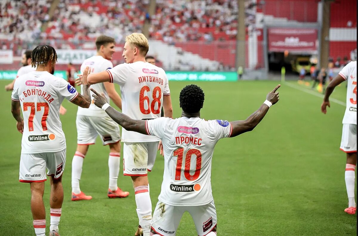 Празднование гол в матче "Рубин"-"Спартак". Фото: ФК Спартак.