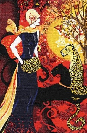 Увидела набор, заказала , с нетерпением ждала, получила и сразу начала процесс. Внесла свои изменения , сделала длинные рукава у платья и немного уменьшила шляпку.     Через пять месяцев работа была готова, оформлена и заняла почётное место в спальне напротив кровати. Было это семь лет назад.