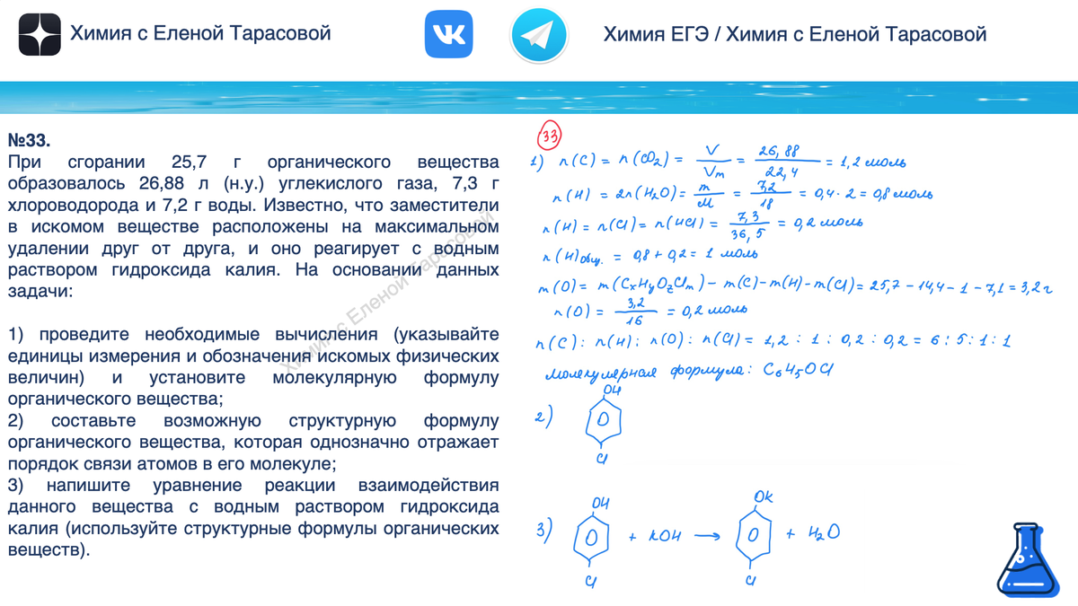 Типы 33 задач ЕГЭ химия 2023.