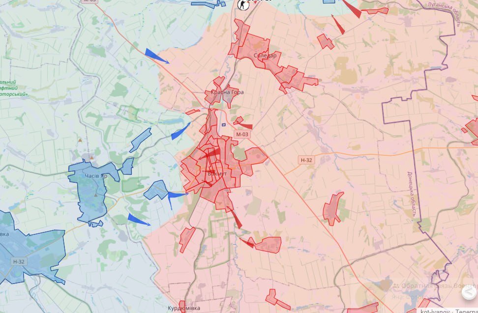 Карта днр и лнр с городами