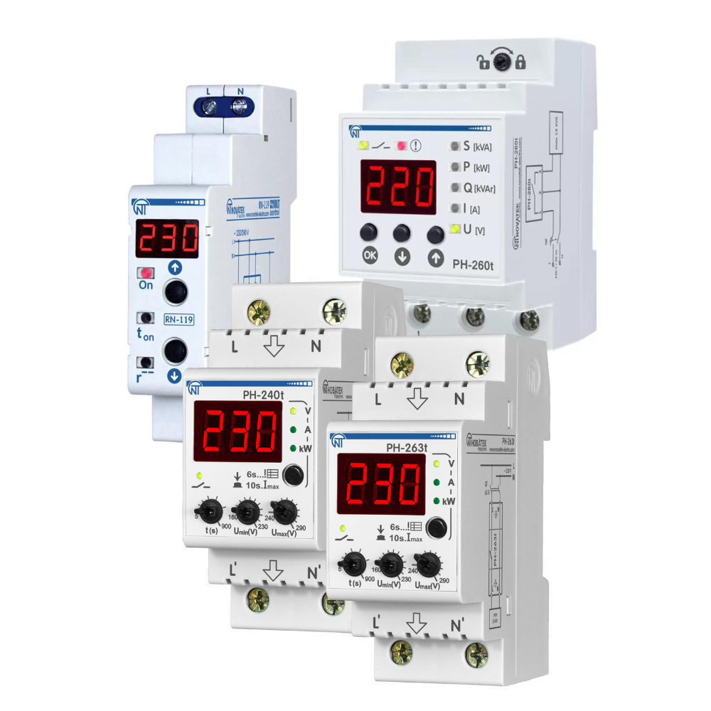 РН-106 Реле напряжения с контактами на 63А, Новатек купить в интернет-магазине s - Товар на картинке можно купить.