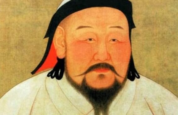Единственное "достоверное" изображение Чингисхана с китайского рисунка XVI века, но выполнено оно по единому шаблону, по которому были составлены портреты очень многих монгольских и китайских правителей предыдущих веков и даже тысячелетий