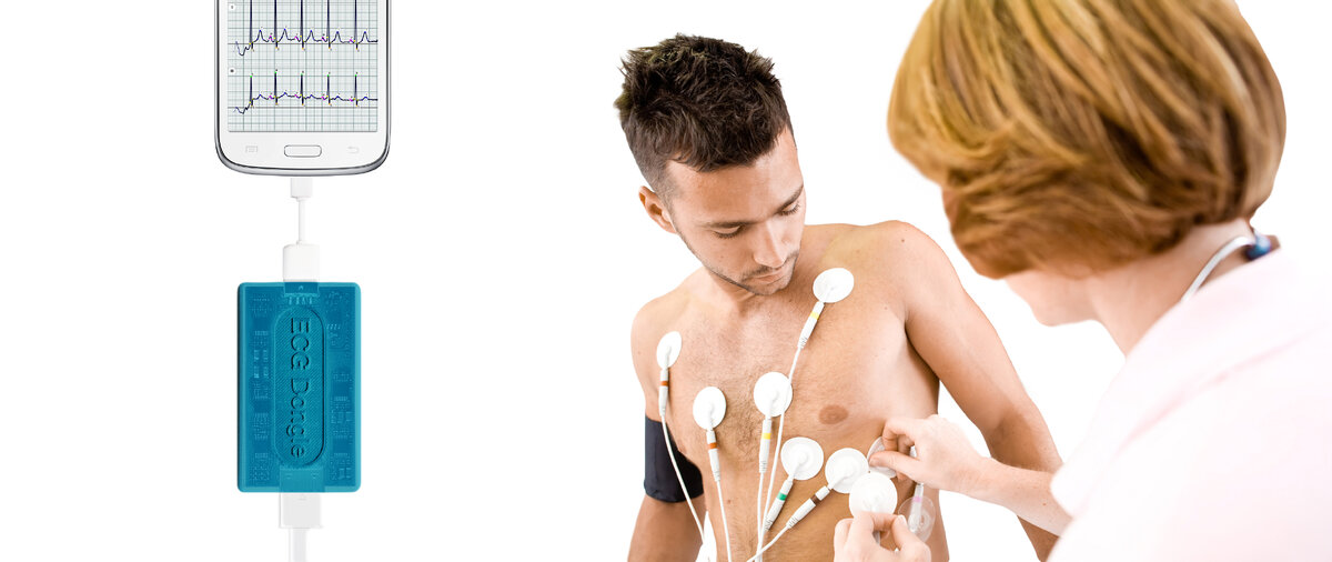 ЭКГ с помощью кардиофлешки ECG Dongle Full