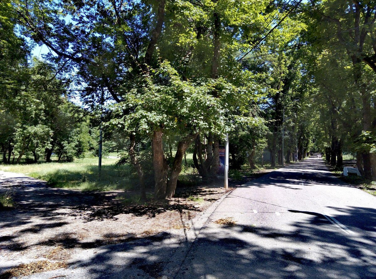 С асфальтированной дороги свернула на дорожку по краю Комсомольской Поляны.