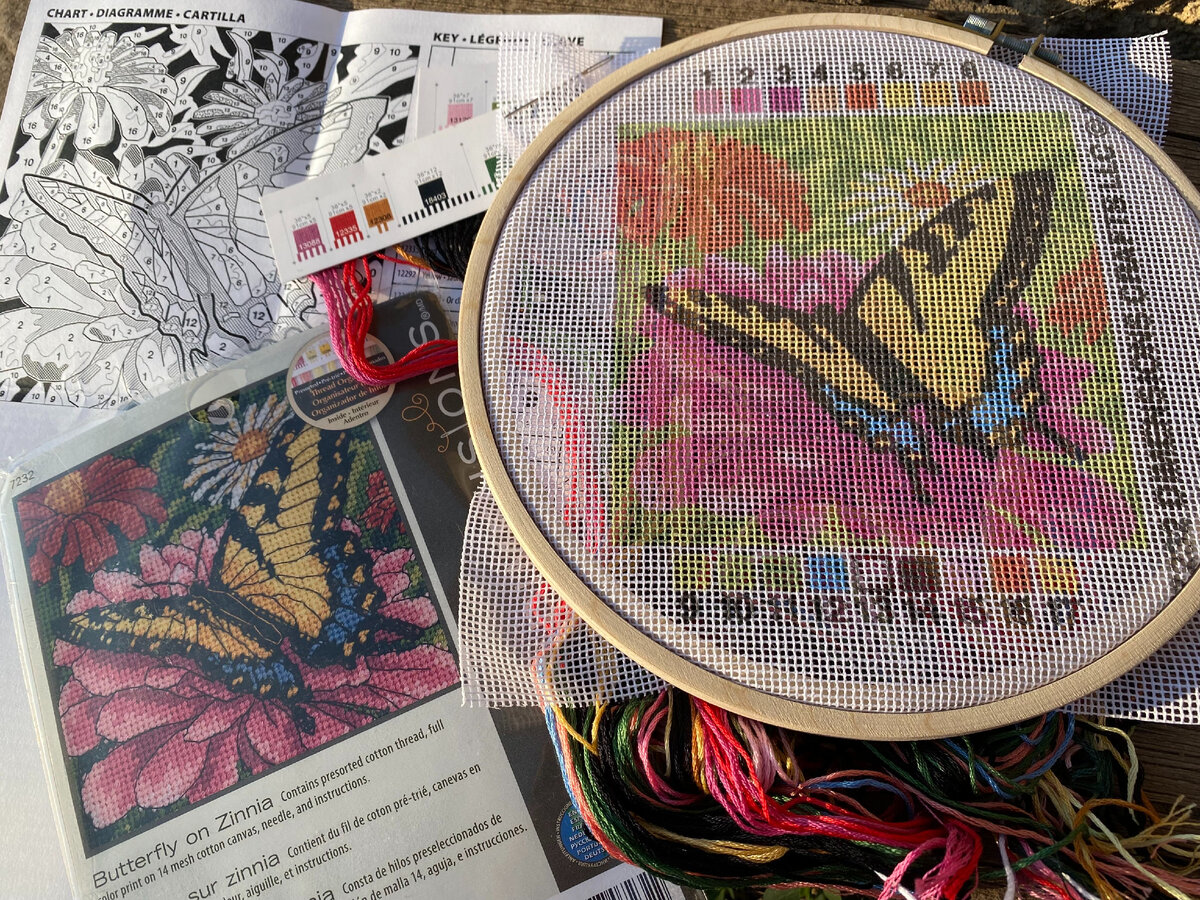 Dimensions 07232 "Butterfly on Zinnia", состав набора.