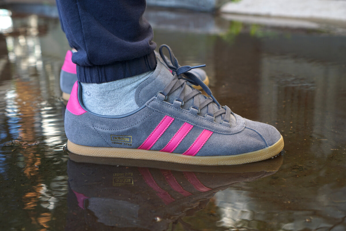 Adidas trimm star grey and sale pink