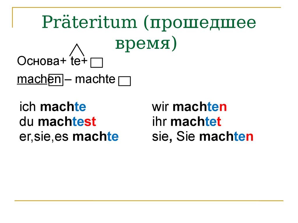 Простое прошедшее время в немецком языке | немецкий просто и доступно | Дзен