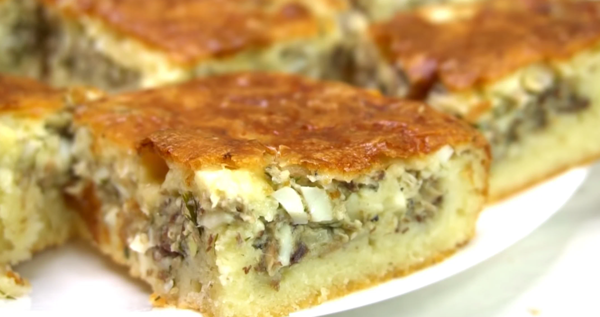 Заливной пирог из цельнозерновой муки