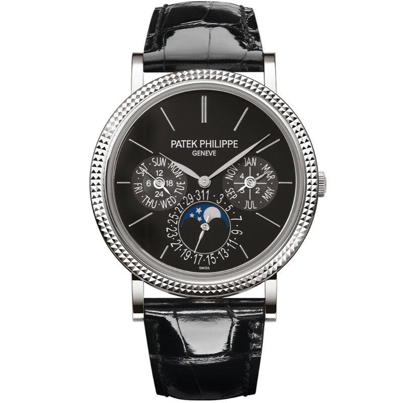 Часы Patek Philippe Grand Complications в 38 мм корпусе из белого золота с вечным календарем и фиксированным безелем