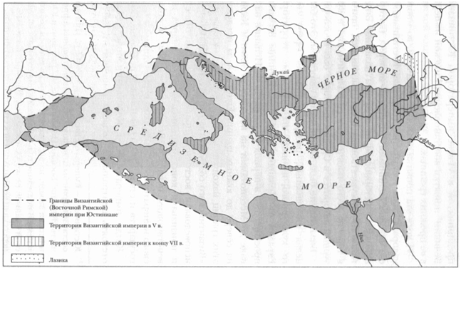 Византийская империя при Юстиниане. Ее максимальное расширение в 555 году. Фото взято с сайта - https://u.to/mfraHw