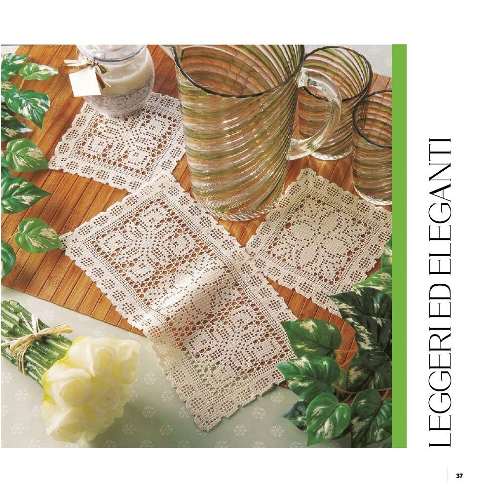 Красивый набор салфеток филейным вязанием крючком и схемы к ним