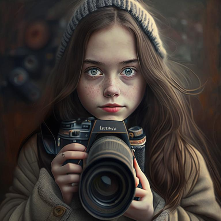 Девушка увлекается фотографией