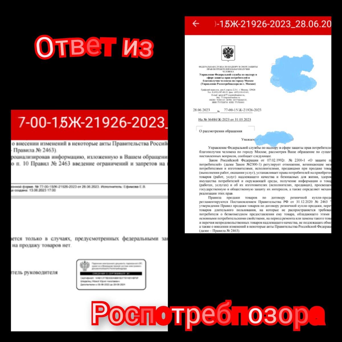Ответ на наш запрос