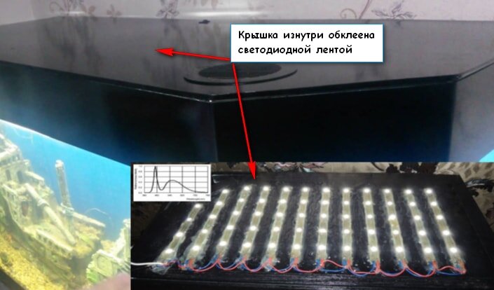 Подсветка аквариума светодиодной лентой