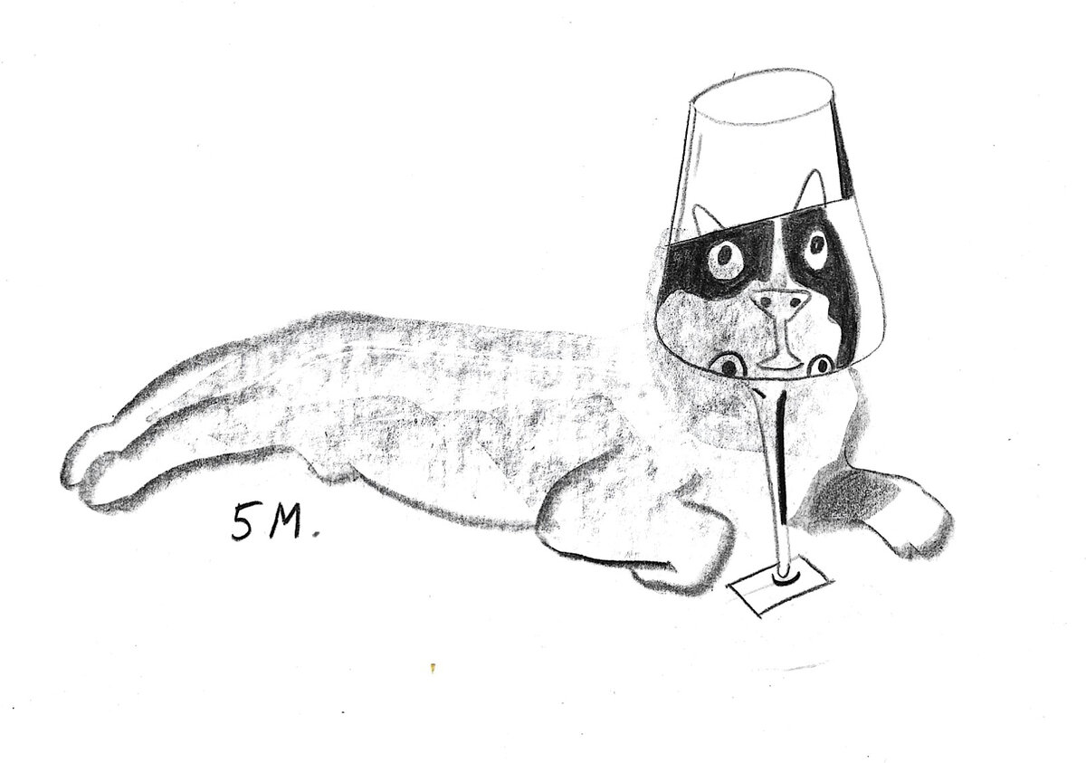 Котик и бокальчик