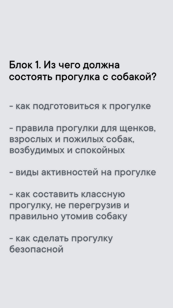 Темы интенсива Комфортная прогулка