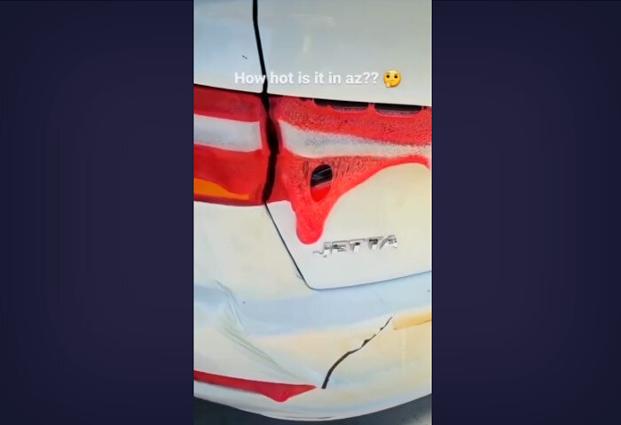 У автомобилей в Аризоне плавятся фары от невиданной жары 