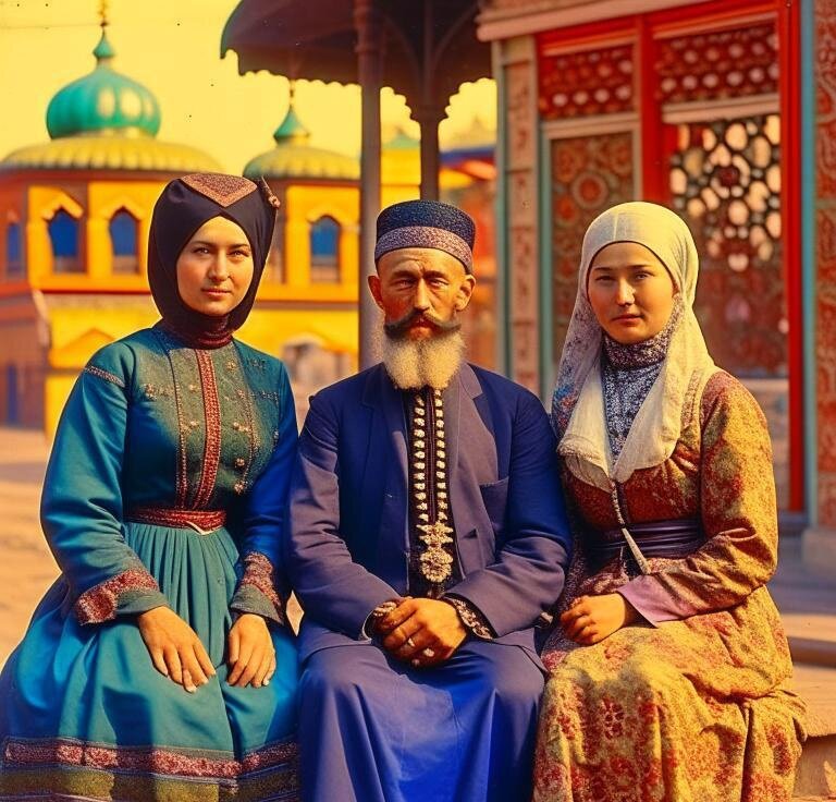 Нейрочелтәр ярдәме белән ясалган сүрәт: янәсе 1875 елда Казанда мөселман татарлар шундый кыяфәтле булган.