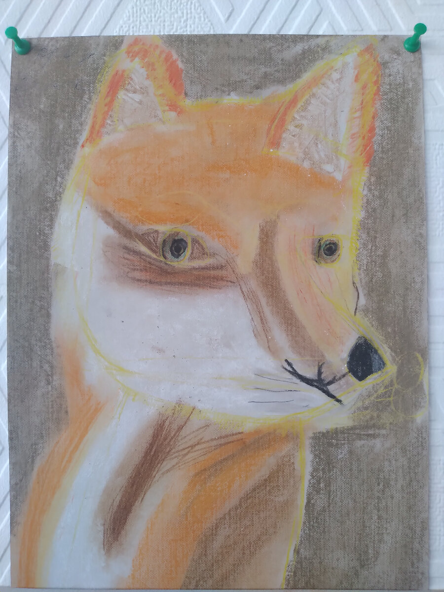 Это лисёнок пастэлью, красивый правда). С игрушки срисовывала.