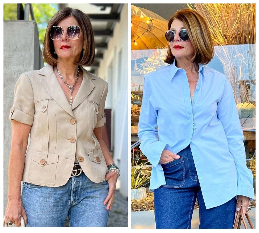 Фото 3, 4 - классные повседневные образы для дам 50+