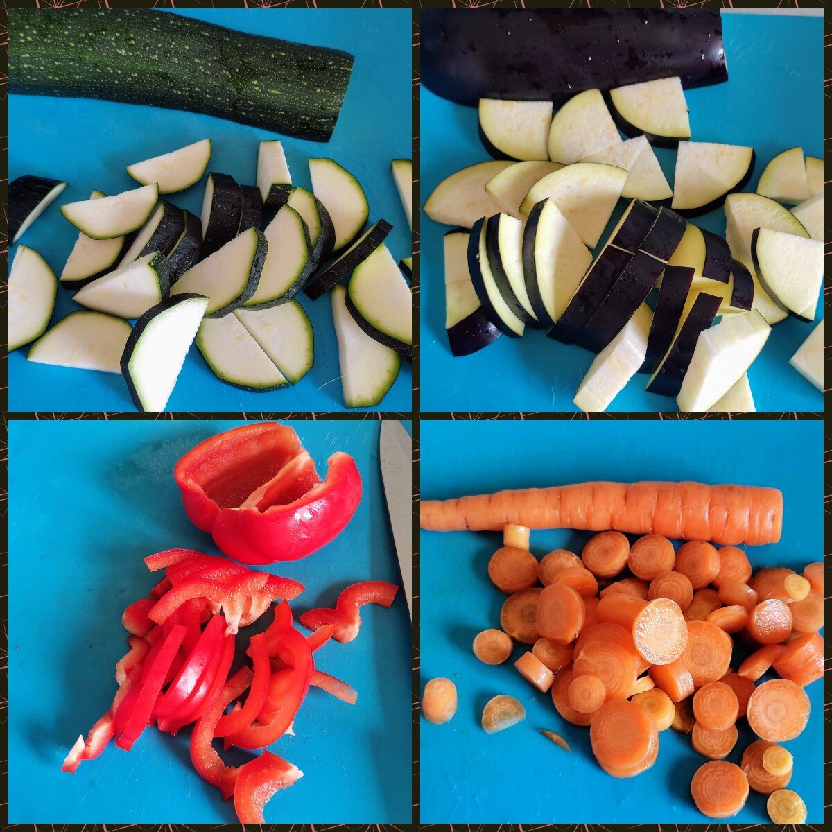 Мой способ нарезки овощей для соте. 